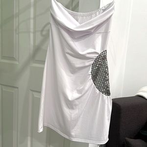 NWOT Sexy Hot Strapless White Dress w waist sparkle - Clubbing or hot date